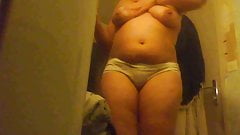 Amateur preggo mom massages her tits hidden cam